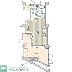 パークアクシスプレミア表参道 地下1階ワンルームの間取り