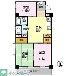 パークサイド杉浦2 3DKの間取図画像