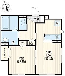 ソラーナ 1LDKの間取図画像