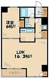 ウィルテラス千歳烏山 1LDKの間取図画像