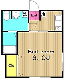 メゾン・ド・ファン 1Kの間取図画像