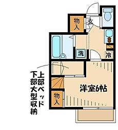 レオパレス芦花公園2 1Kの間取図画像