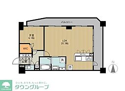 ベルジュール西東京 1LDKの間取図画像