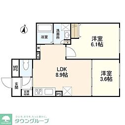 WELLSQUAREISM明大前 2DKの間取図画像