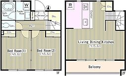 廻・めいきゅう 2LDKの間取図画像