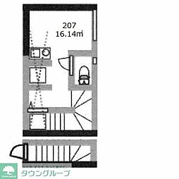 サークルハウスニシオギキタ ワンルームの間取図画像
