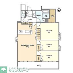 サンテラス代々木上原 3LDKの間取図画像