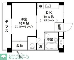 クレサント松陰 1DKの間取図画像