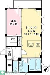 Lacine北新宿 1LDKの間取図画像