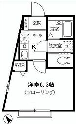 エテルノ弥生 1Kの間取図画像