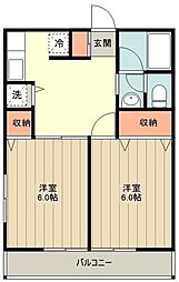 リブレ高野台 2DKの間取図画像