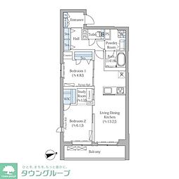 ザ・プレイス中野桃園 2SLDKの間取図画像