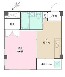 グランドメゾン 1Kの間取図画像