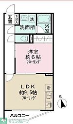 ロークワットコート永福 1LDKの間取図画像