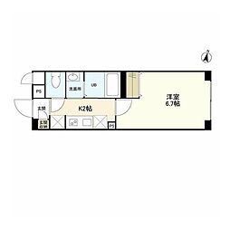 WELLSQUAREISM明大前 1Kの間取図画像