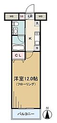 RESIDENCESATSUMA 1Kの間取図画像