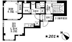 サントル・ヴィラージュ 1LDKの間取図画像