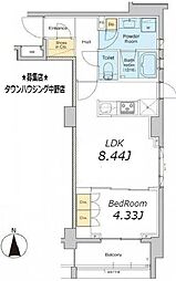 プラウドフラット中野 1LDKの間取図画像