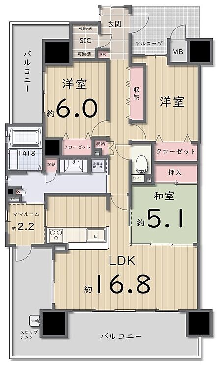 3LDK 間取り