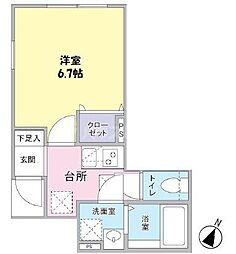 JR総武線 新小岩駅 徒歩6分の賃貸アパート 1階1Kの間取り