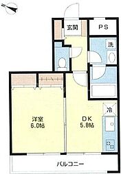 都営新宿線 篠崎駅 徒歩3分の賃貸マンション 4階1DKの間取り