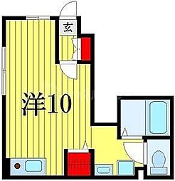 成田スカイアクセス 京成高砂駅 徒歩6分の賃貸アパート 1階ワンルームの間取り