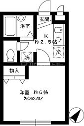 京成本線 京成小岩駅 徒歩3分の賃貸アパート 2階1Kの間取り