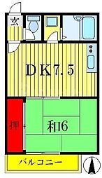 北総鉄道 新柴又駅 徒歩5分の賃貸マンション 1階1DKの間取り