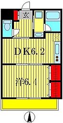 JR総武線 小岩駅 徒歩19分の賃貸マンション 3階1DKの間取り
