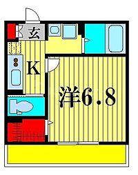 CACTUS高砂 1Kの間取図画像