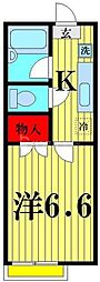リューデスハイム2 1Kの間取図画像