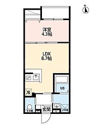 Fiore 柴又 1LDKの間取図画像