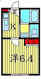 パインヒル西小岩 1Kの間取図画像