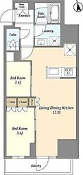 グランカーサ船堀1 2LDKの間取図画像