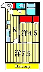 ベルレージュ 2Kの間取図画像