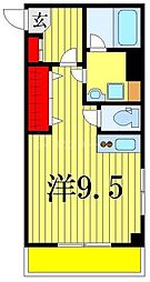 ウイズワン 1Kの間取図画像