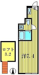 アプリコット ワンルームの間取図画像