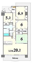 アソシア鳥栖ヴィンテージスクエア 4LDKの間取図画像