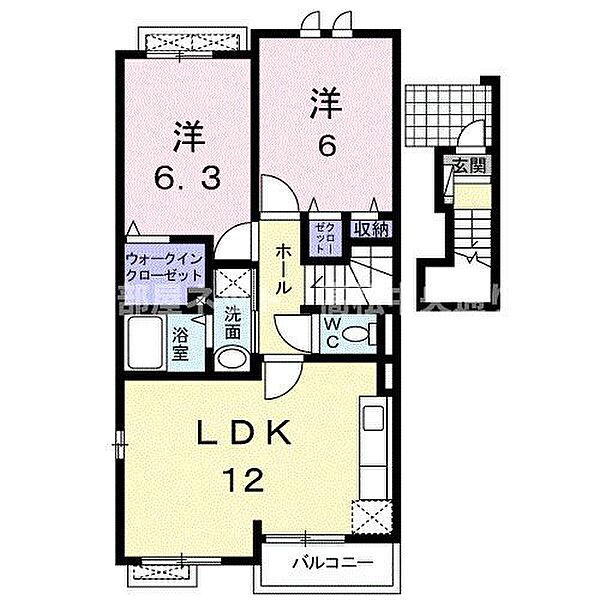 プリムラ　カーサ 203｜香川県高松市一宮町(賃貸アパート2LDK・2階・57.76㎡)の写真 その2