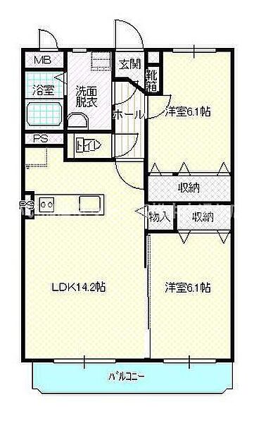 ジェンテ　3階 2LDK｜香川県高松市林町(賃貸マンション2LDK・3階・61.18㎡)の写真 その2