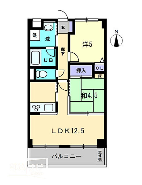 ルミナスI　MIZUHO 305｜香川県坂出市本町1丁目(賃貸マンション2LDK・3階・48.84㎡)の写真 その2