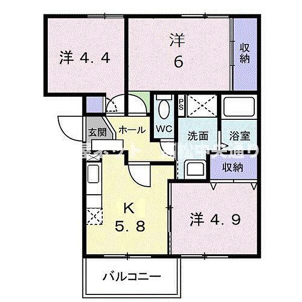 リヴィエール宮本I 103｜香川県高松市多肥下町(賃貸マンション3K・1階・55.83㎡)の写真 その2