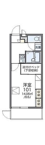 レオパレスラルマン福岡町 105｜香川県高松市福岡町4丁目(賃貸マンション1K・1階・23.18㎡)の写真 その2