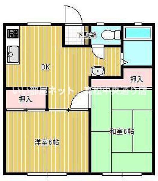 パナハイツ聖 102｜香川県丸亀市土器町西8丁目(賃貸アパート2DK・1階・41.73㎡)の写真 その2