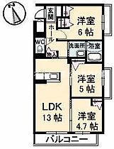 エルミタージュ 3番館 301 ｜ 香川県高松市多肥下町（賃貸マンション3LDK・3階・65.65㎡） その2