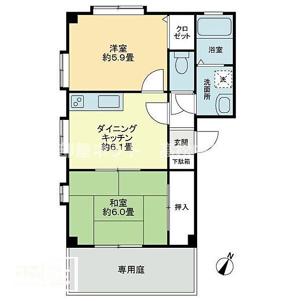 フォブールサンシャインA A101｜香川県丸亀市土器町西8丁目(賃貸アパート2DK・1階・42.23㎡)の写真 その2