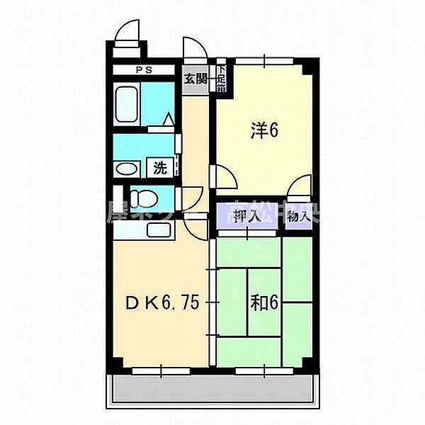 メゾンド屋島II 201｜香川県高松市屋島西町(賃貸マンション2DK・2階・44.72㎡)の写真 その2