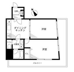 ハイビレッジ 2DKの間取図画像
