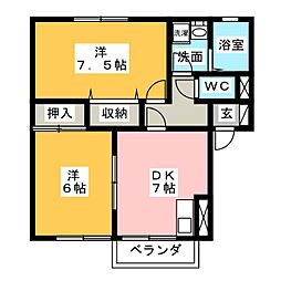 S・Hドリーム 2DKの間取図画像