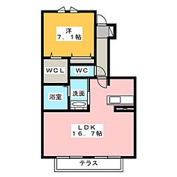パラーシオ 1LDKの間取図画像